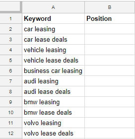 Vlookup Keyword List