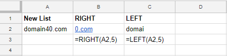 Right left Formula Example
