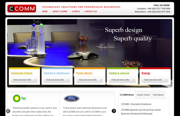 Business Web Design for CCOMM Video Conferencing