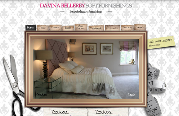 Business Web Design for Davina Bellerby Soft Furnishings