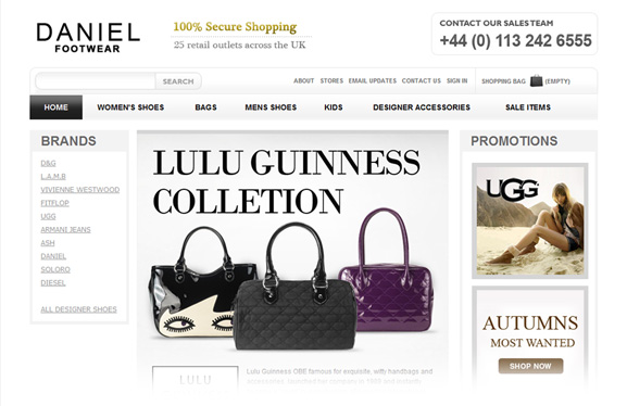 Ecommerce Web Design for Daniel Footwear