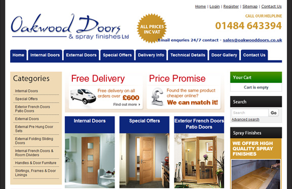 Ecommerce Web Design for Oak wood doors