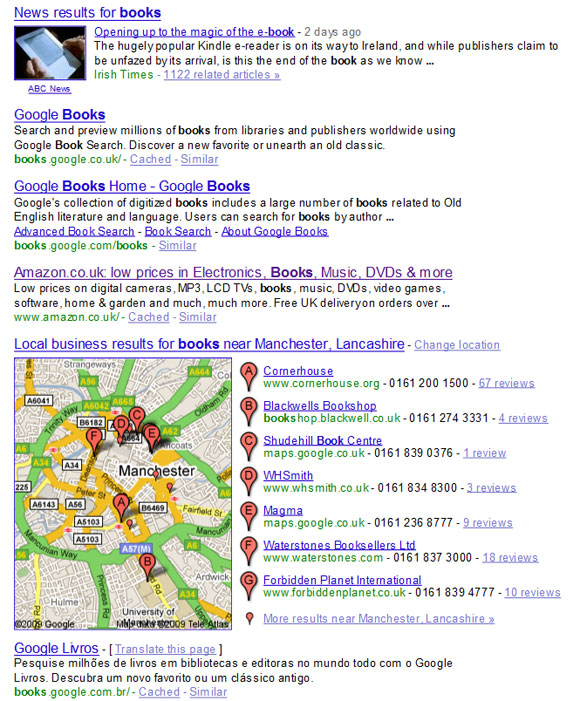 Google UK books Results Google UK books Results