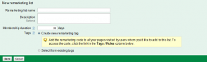 Creating New Remarketing Lists